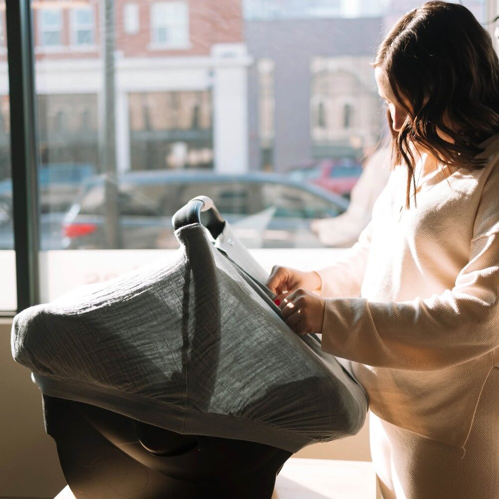Little Unicorn's Car Seat Canopy in Sea